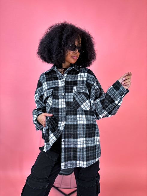 Plaid shirt "RAINY DAY" VMC58 - BLACK